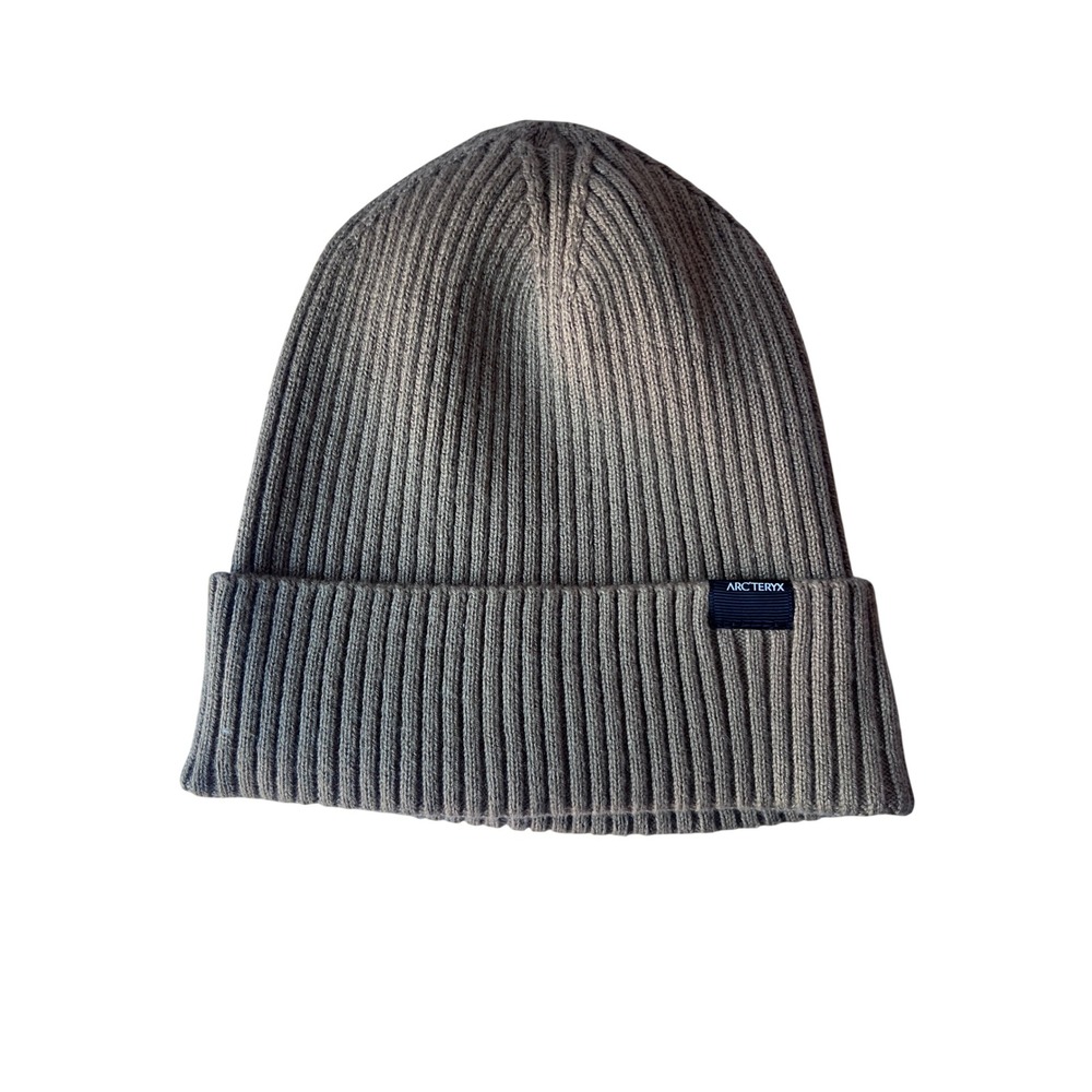 Arcteryx Skaha Toque Beanie Taupe Brown Ribbed Knit Cuffed Hat One Size